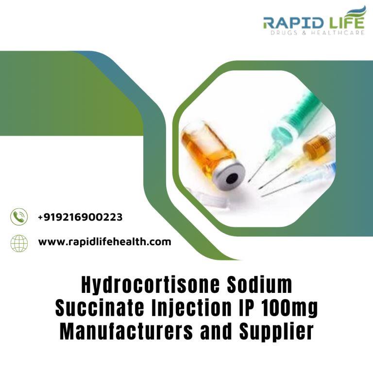 Hydrocortisone Sodium Succinate Injection IP 100mg Manufacturers and Supplier